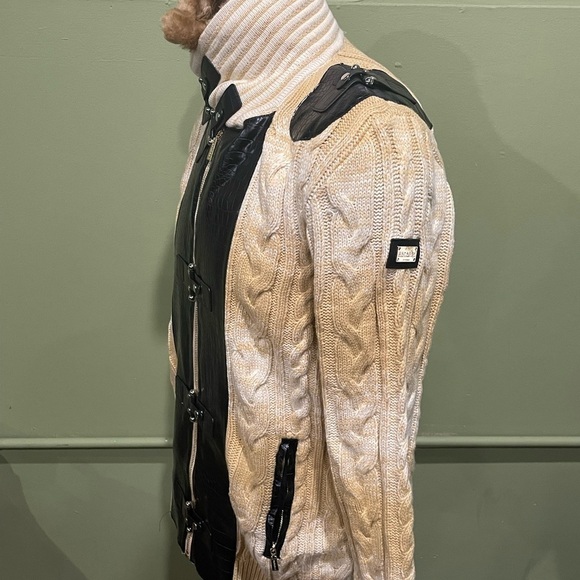 Barabas sweater mocho shaw neck zipper snap button front - Picture 3 of 4